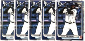 Collection of Five (5) 2024 Bowman Junior Caminero Card #20