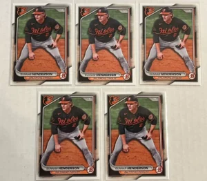 Collection of Five (5) 2024 Bowman Gunnar Henderson Card #49